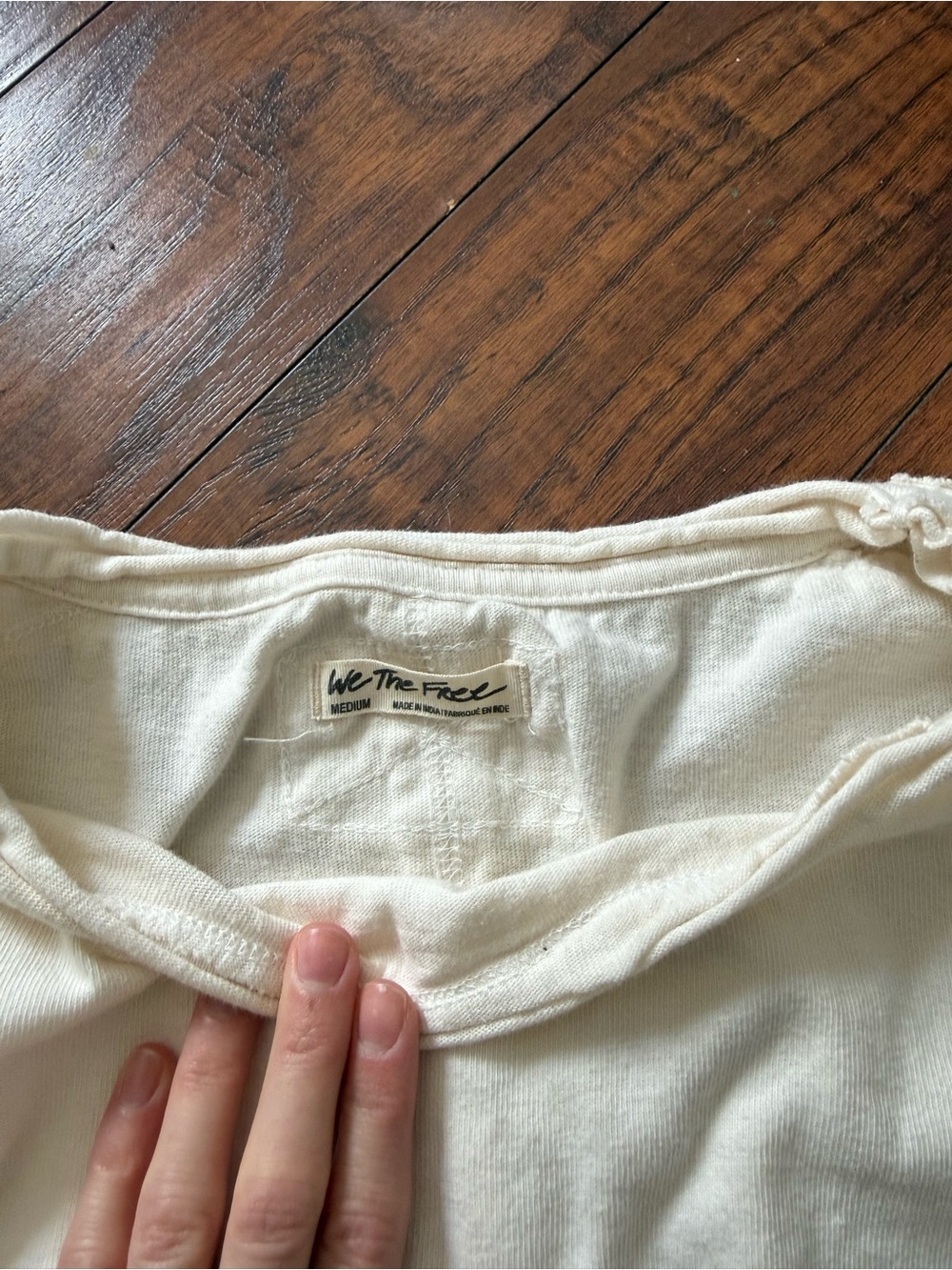 We The Free Blossom Tee Puffy Sleeve 100% Cotton Top White | Size M - Picture 5 of 7